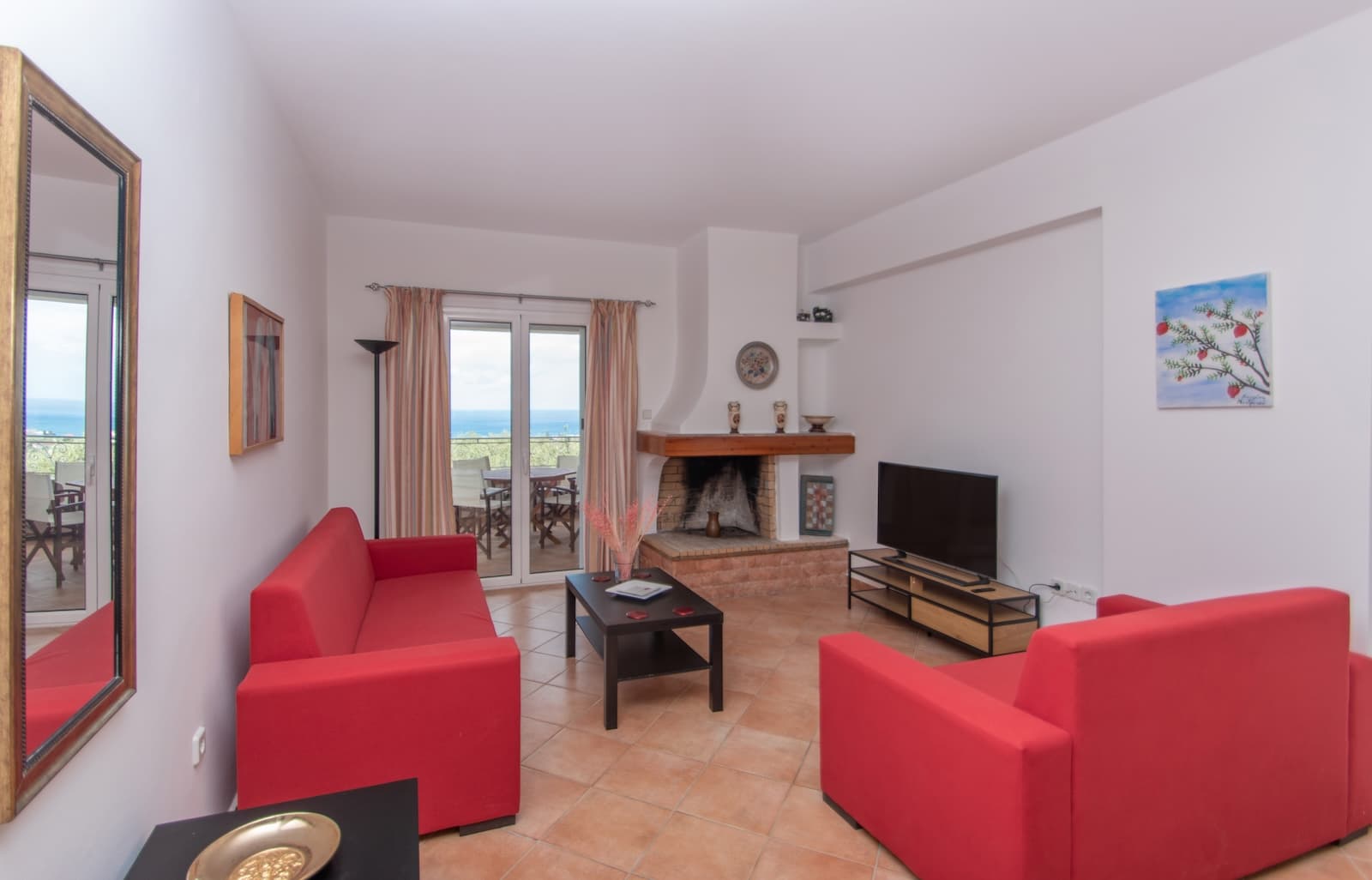 Living room with fireplace